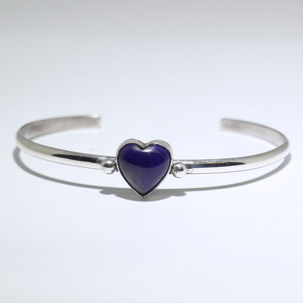 Heart Lapis silver bracelet
