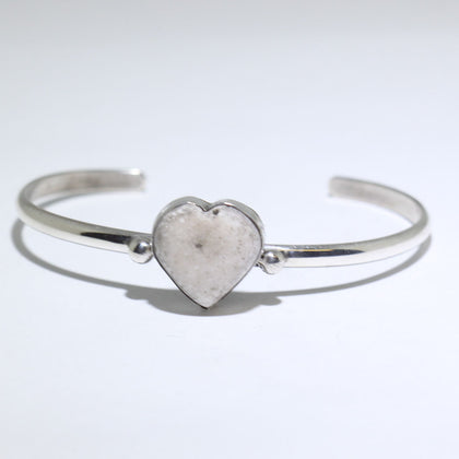 Heart White buffalo silver bracelet