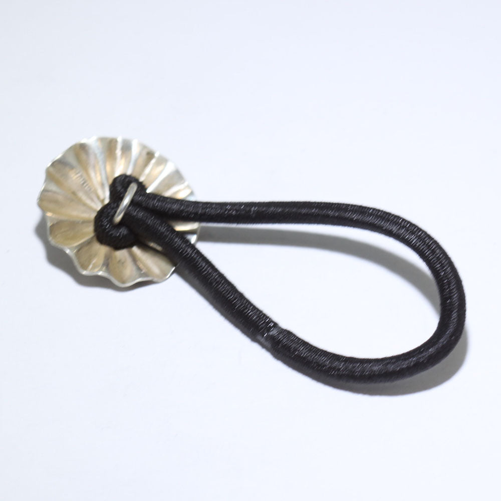 Silver concho hair tie holder