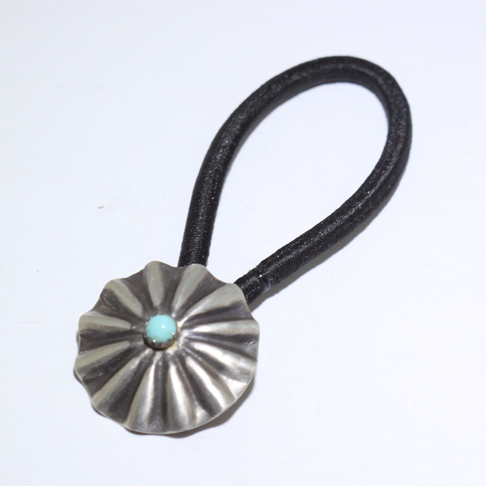 Silver concho hair tie holder