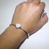Heart White buffalo silver bracelet