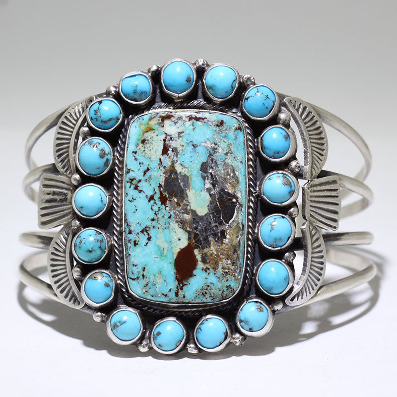 Important Native American Navajo Dinosaur Bone Huge Turquoise Sterling Silver Ring