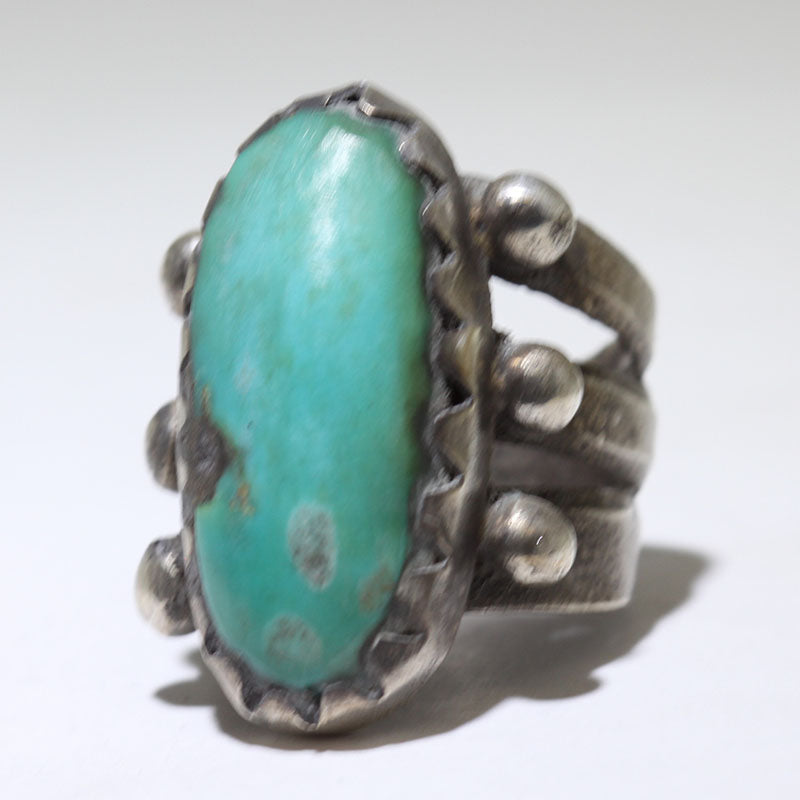 Early 1900's Vintage Native American Navajo Turquoise Coin Silver Ring Early 1900's Vintage Native American Navajo Turquoise Coin Silver Ring