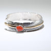 Feather Bracelet by Harvey Mace (0.5") with Red Coral