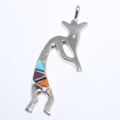 Kokopeli Inlay Pendant by Navajo