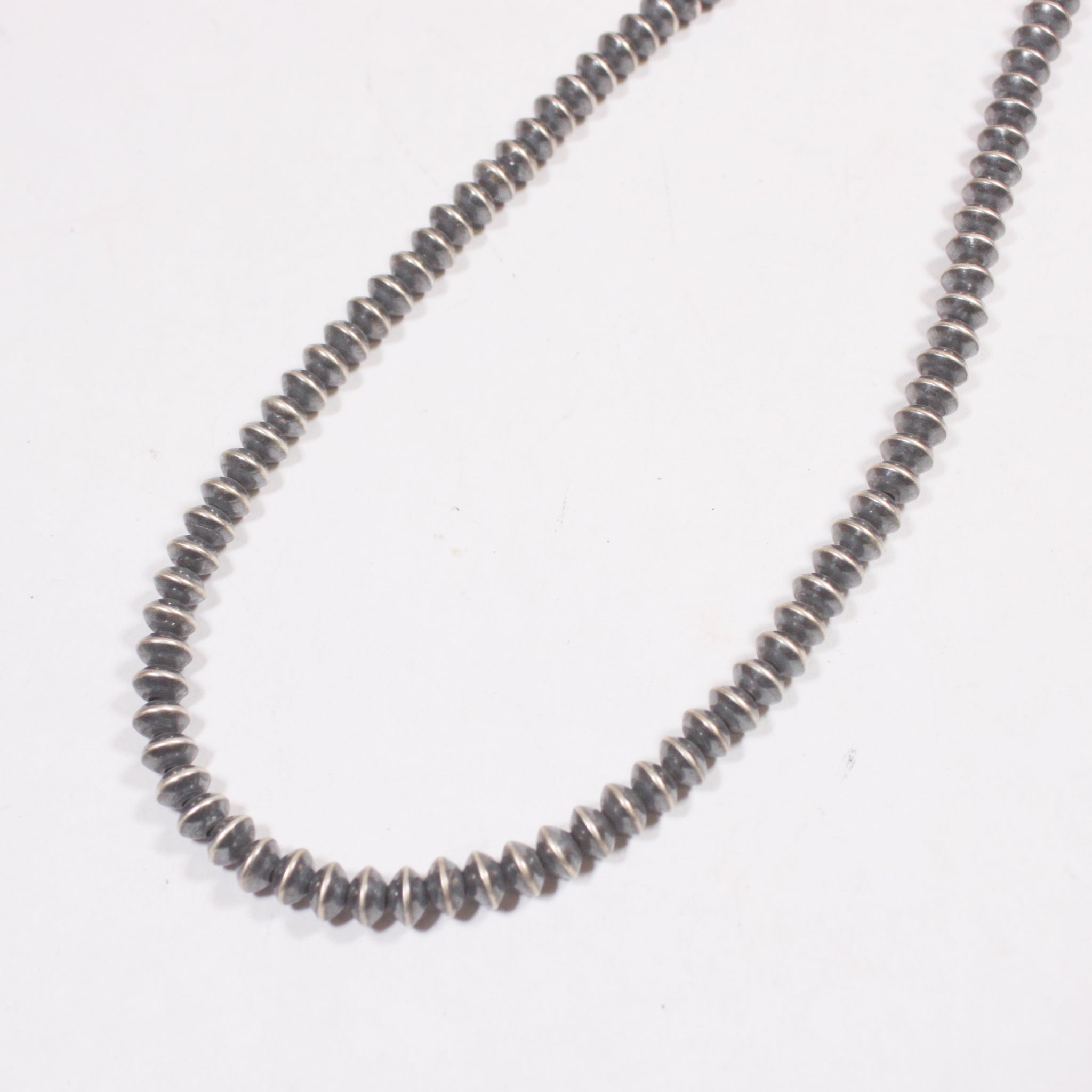 Native American Navajo Hand-Strung Round Pearl Necklace – 18" Sterling Silver By Isabelle John