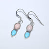 Pink Coral/Turquoise Earrings by Navajo