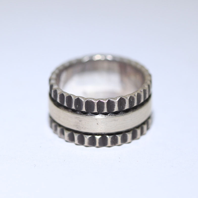 Coin Silver Ring by Darryl Dean Begay size 10
