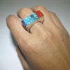 14K Lone Mountain Inlay Ring by Wes Willie size 7.5
