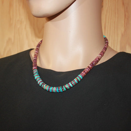 Purple spiny and turqouise necklace