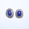 Blue lapis silver earrings