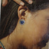 Denim lapis silver earring