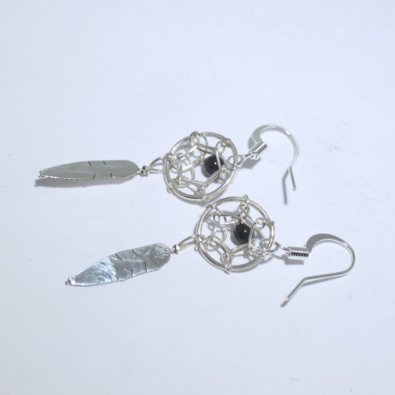 Sliver Dream catcher earrings by Navajo