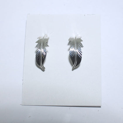 Silver Feather earring by Navajo