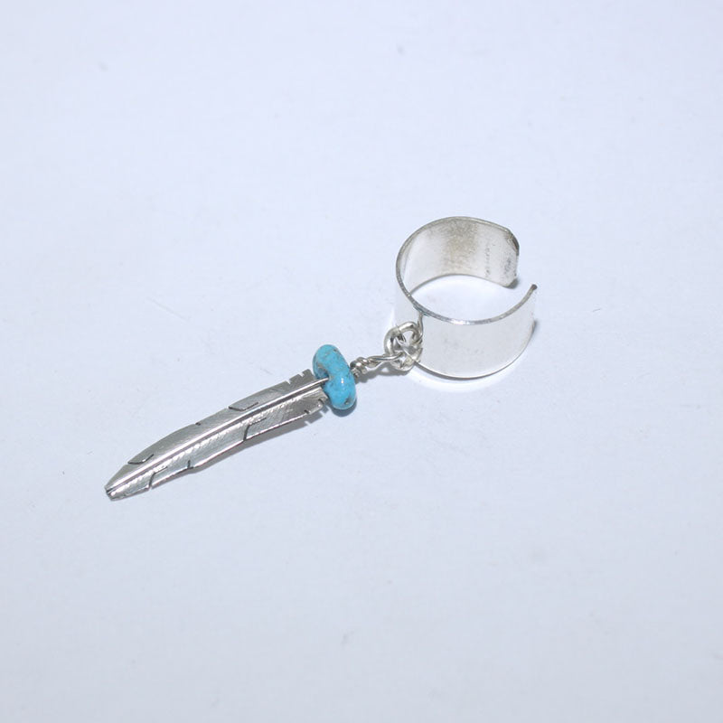 Silver earrring cuff by Navajo