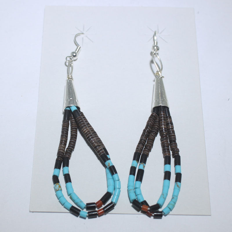 Heishi beaded earrings by Navajo