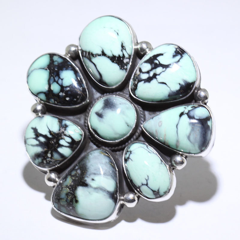 Important New Lander Blue Turquoise Native American Navajo Tso Sterling Silver Bracelet