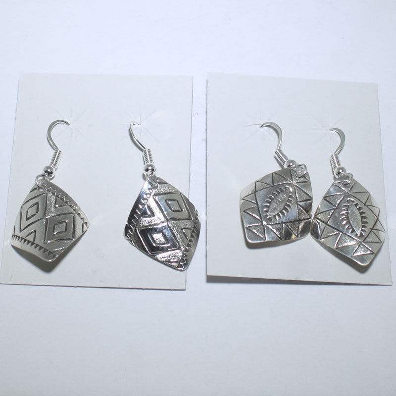 Silver stamp earring by Navajo
