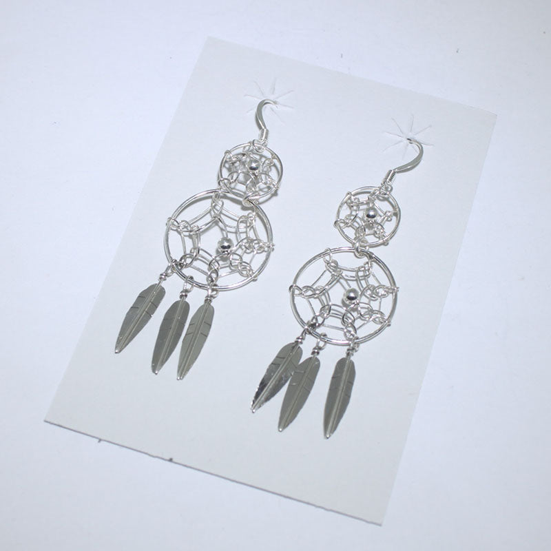 Sliver dream catcher earring by Navajo