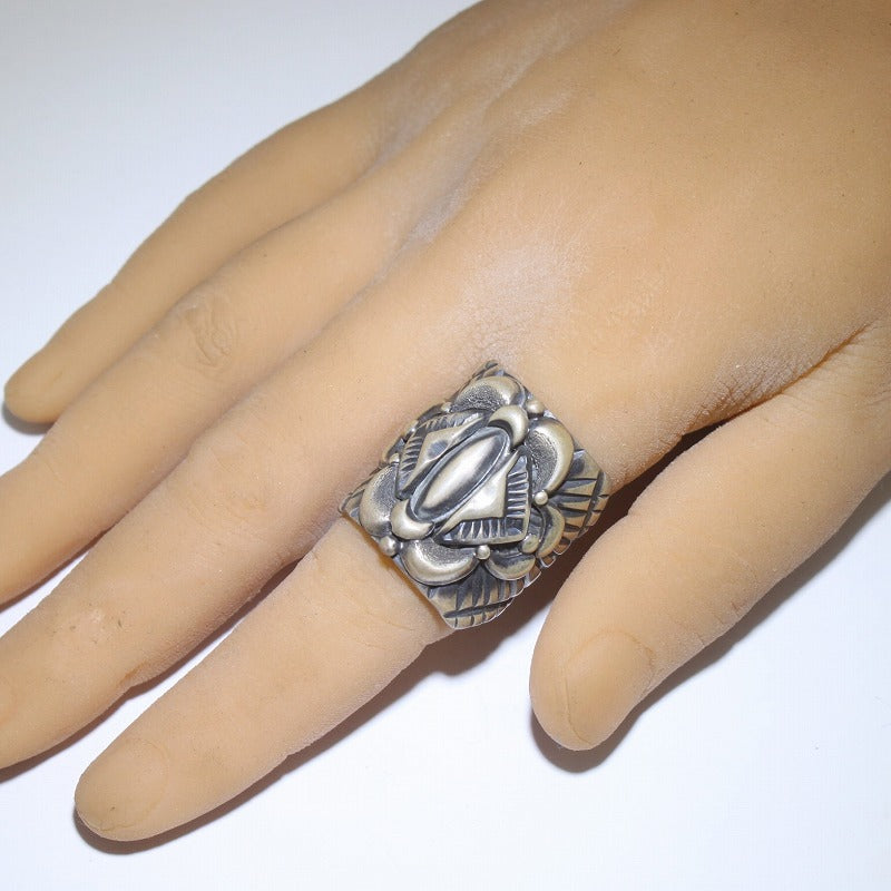 Hand Stamped Ring by Delbert Gordon Size 12