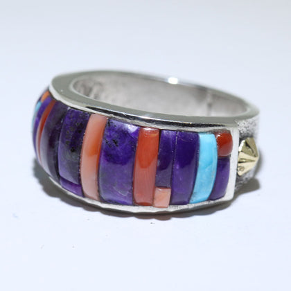 Inlay Ring with 18K by Philander Begay size 12