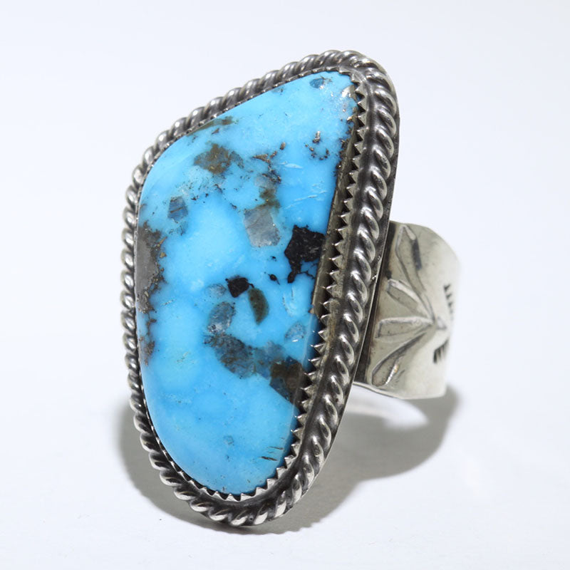 Important Native American Navajo Dinosaur Bone Huge Turquoise Sterling Silver Ring