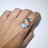 Inlay Ring by Navajo size 8.5