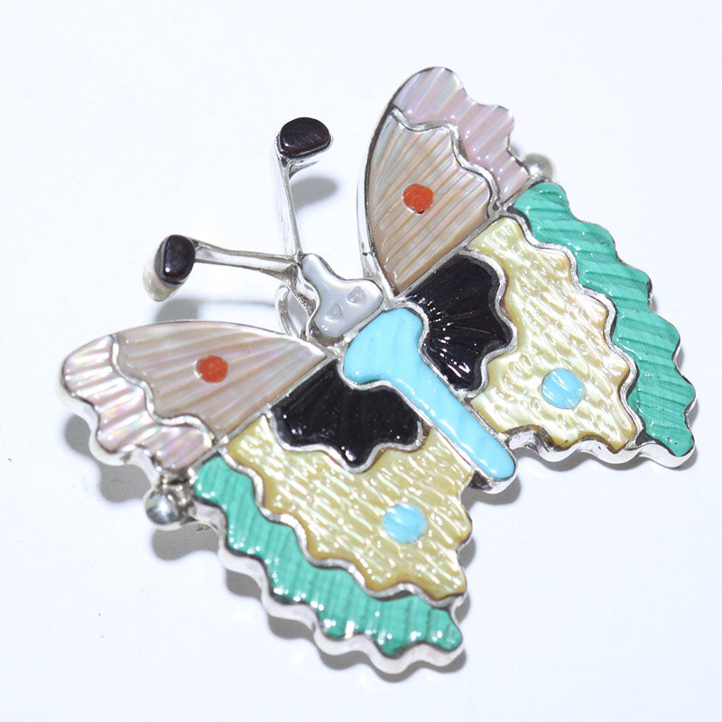 Butterfly inlay pendant by Tamara Pinto