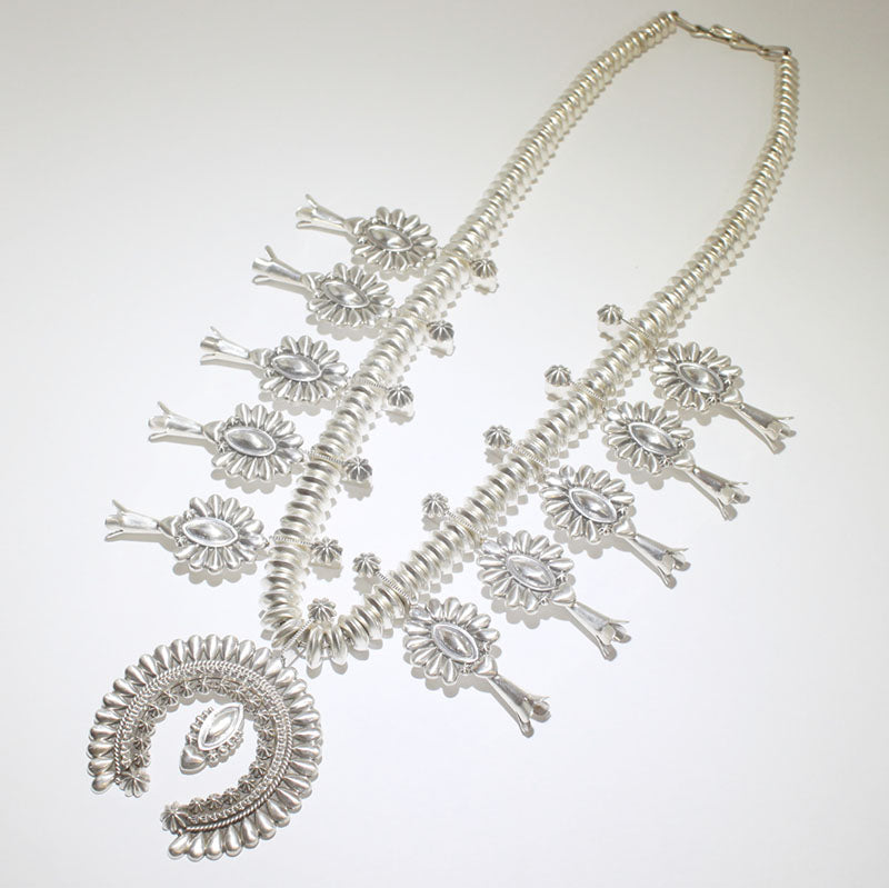 Silver Squash Blossom Necklace by Thomas Jim