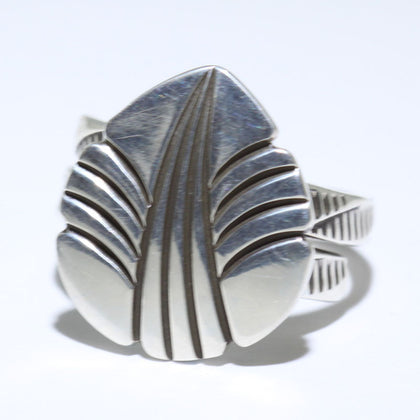 Silver Leaf Ring by Steve Yellowhorse- 9