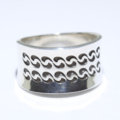 Silver Ring by Norbert Peshlakai- 9.5