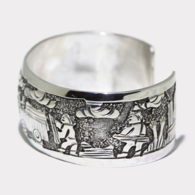 Silver stamp bracelet by Navajo