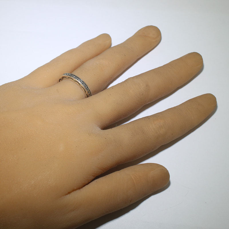 Silver Ring by Lyle Secatero- 7.5