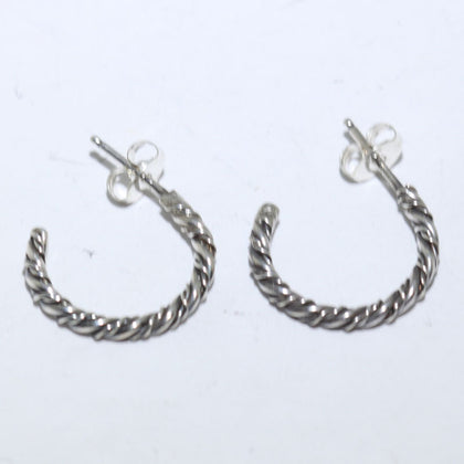 Silver Hoop Earrings by Navajo