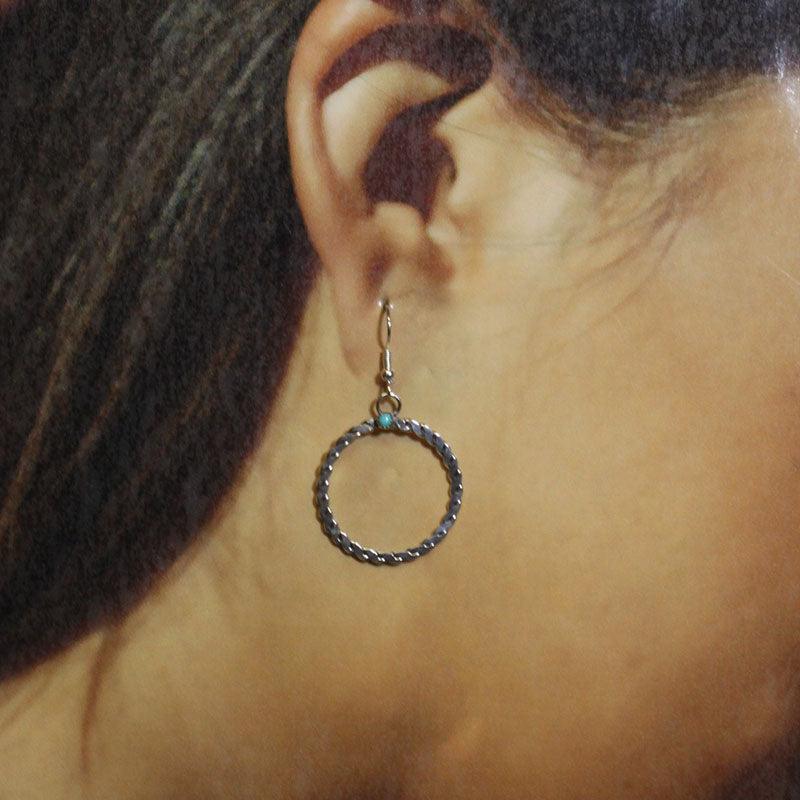 Turq Hoop Earrings by Navajo