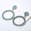 Turquoise Hoop Earrings by Navajo