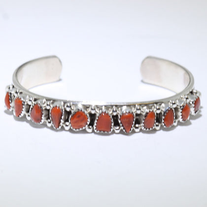 Coral Bracelet by Phillip Yazzie 5-3/8