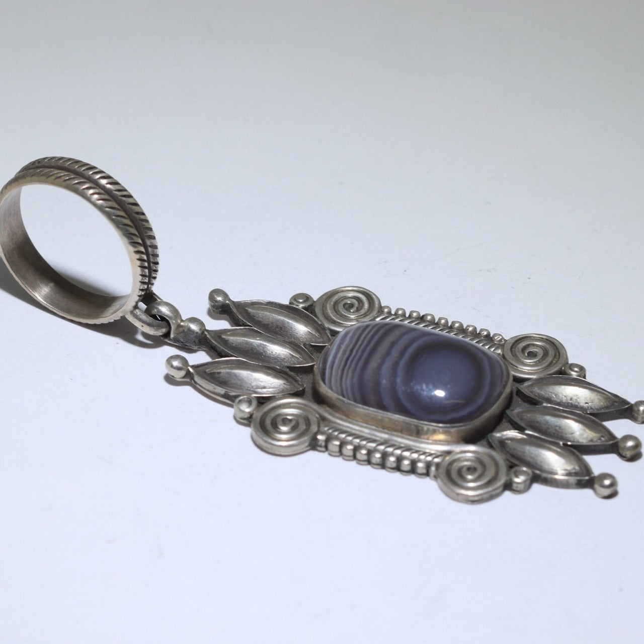 Agate Sterling Silver Pendant by Calvin Martinez