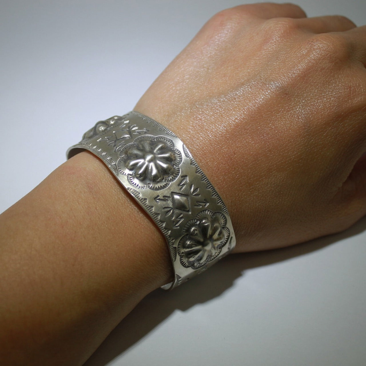 Silver stamp bracelet