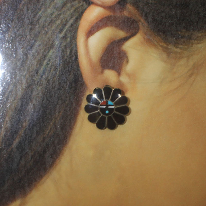 Sunface earring by Zuni