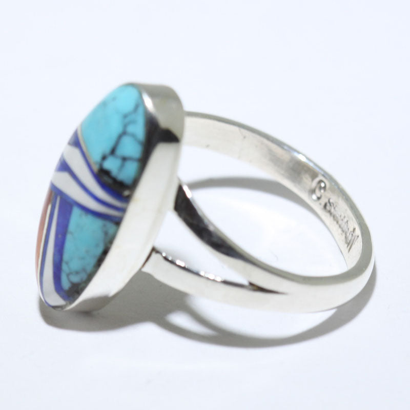 Inlay Ring by Navajo size 8