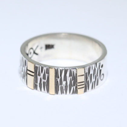 Silver Ring by Norbert Peshlakai size 7