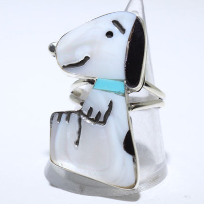 Dog Inlay Ring by Zuni