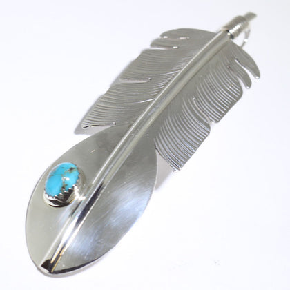 Turq Feather Pendant by Navajo