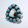 White Buffalo Cluster Ring by Darrell Cadman size 5.5