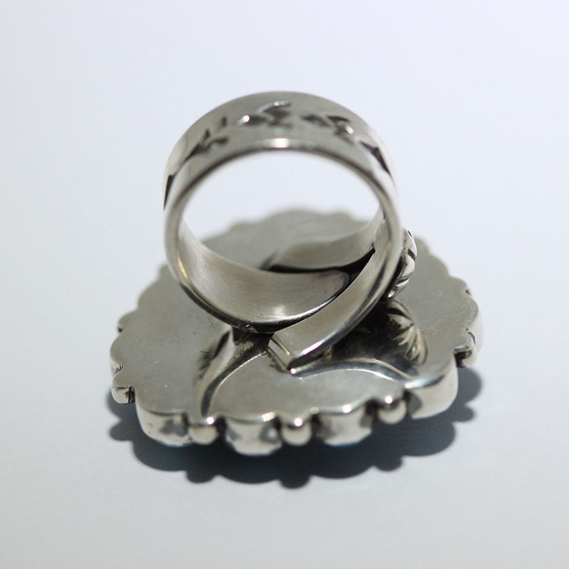 White Buffalo Cluster Ring by Darrell Cadman size 5.5