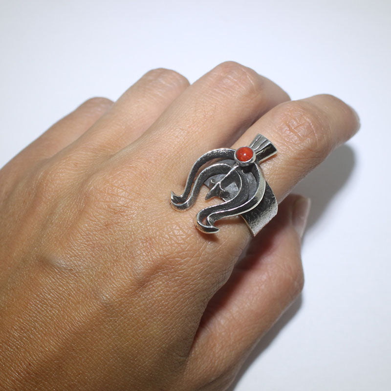 Coral Ring by Aaron Anderson size 8